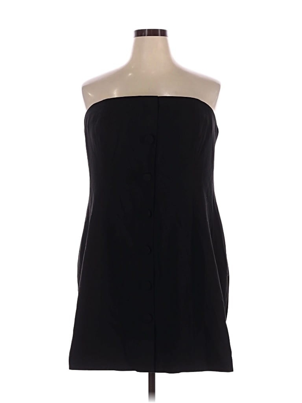 Eloquii Black Strapless Button-Front Mini Dress Plus Size 20